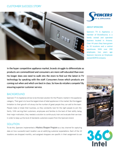 Spencers TV & Appliance success story with 360 Intel